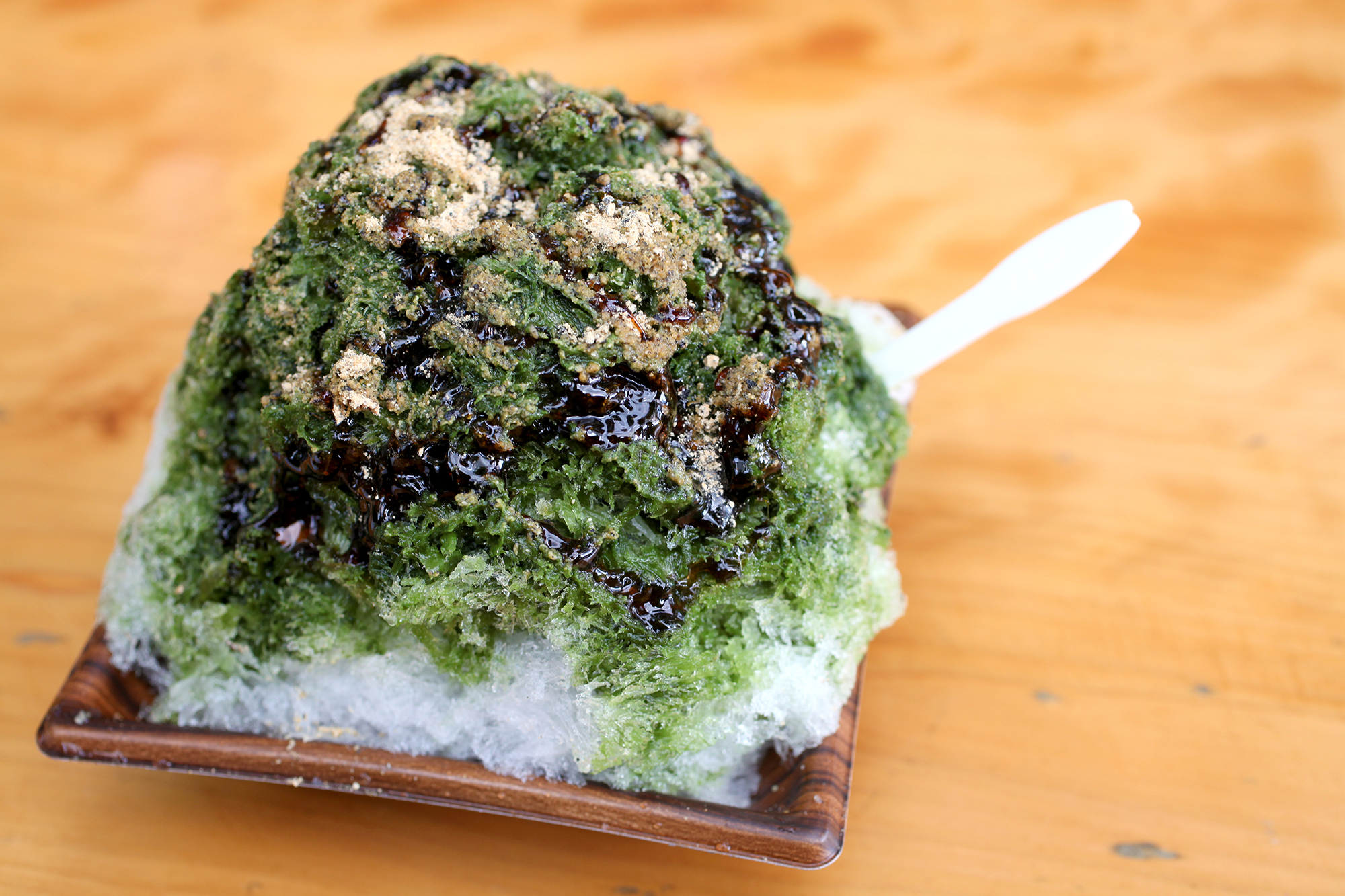 黒蜜きな粉川根茶かき氷