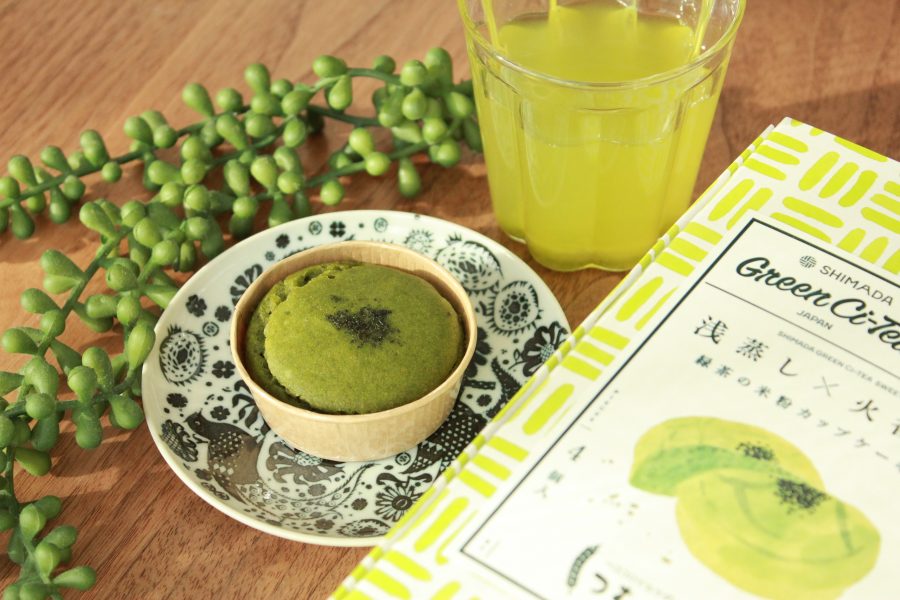 島田市緑茶化計画 おちゃキャン♪参加店舗のご紹介「つむぎCAFE」の緑茶の米粉カップケーキ